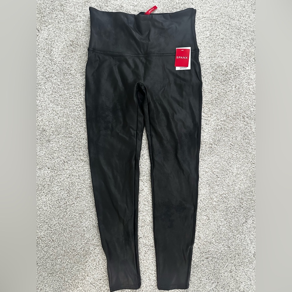 SPANX Black Faux Leather Leggings
